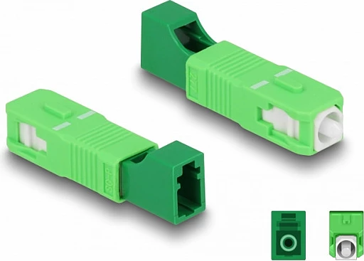 Kuplues hibrid fibër optike DeLOCK SC Simplex (m) në LC Simplex (f), i gjelbër