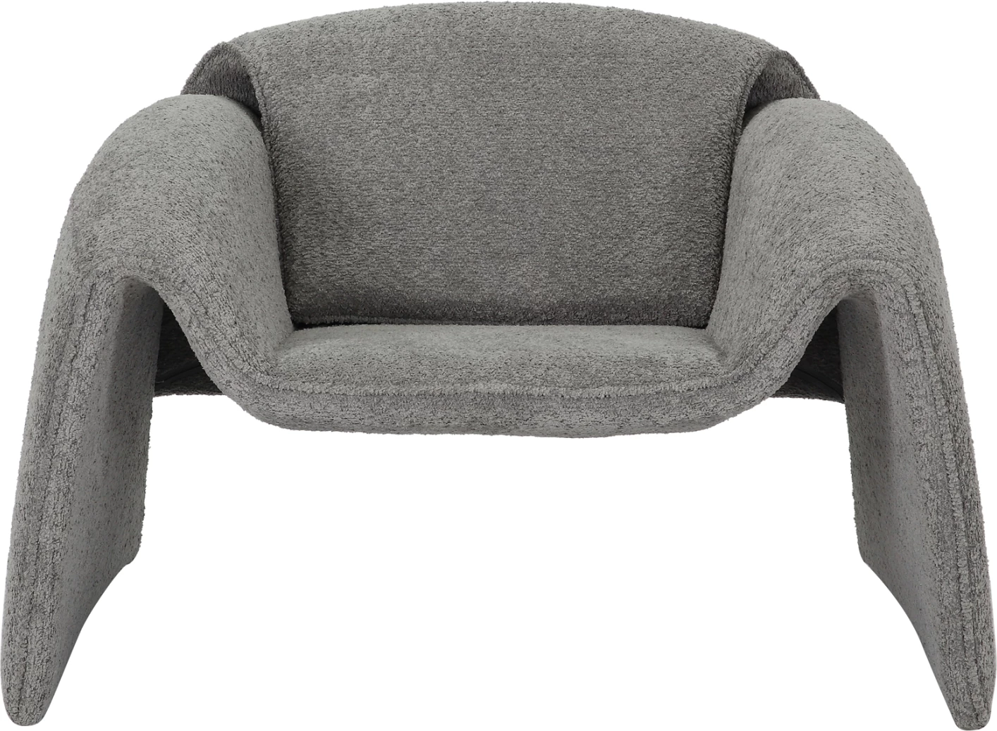 Fotel TREK, pëlhurë boucle gri, kornizë metalike, FH9679.01, 100x83x66 cm