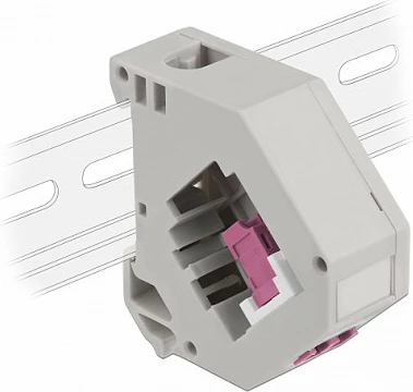 Adapter DIN rail DeLOCK Keystone LC Duplex, femër-femër, gri/vjollcë/bardhë