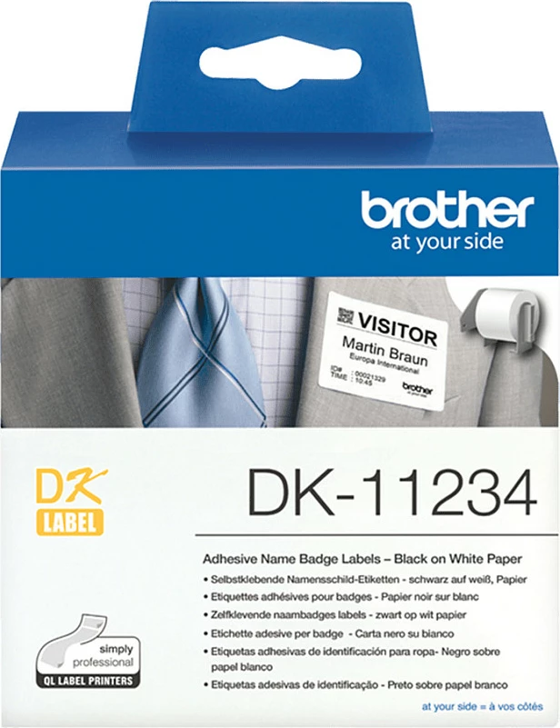 Etiketa ngjitëse Brother DK-11234 për Brother QL, 86x60mm, 260 copë, të heqshme, e bardhë
