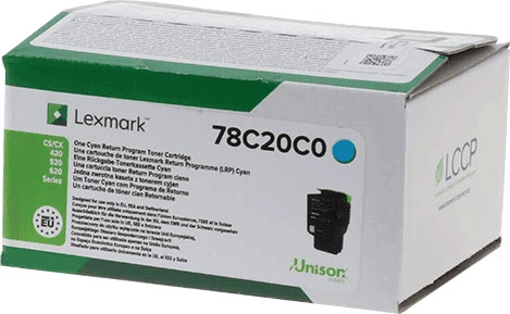 Toner, Lexmark 78C20C0, 1400 faqe, standard, cyan