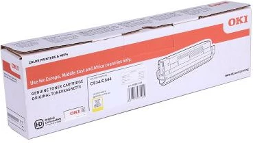 Toner, Oki 46861305, për C834/C844, rendiment 10k faqe, e verdhë