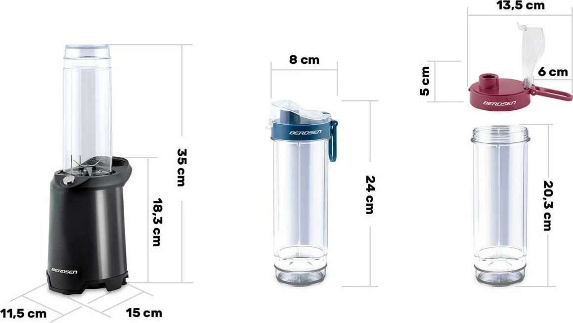 Blender smoothie Berdsen BD-752 350W (700W max), 2 shishe 0.57L, i zi