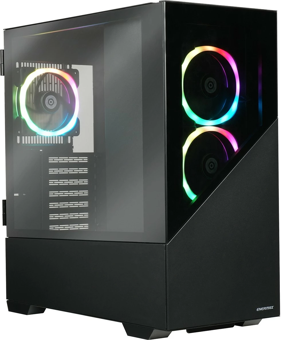 Kasë Enermax ENERMAXK8 ARGB, Midi Tower, xham i temperuar, ARGB, e zezë