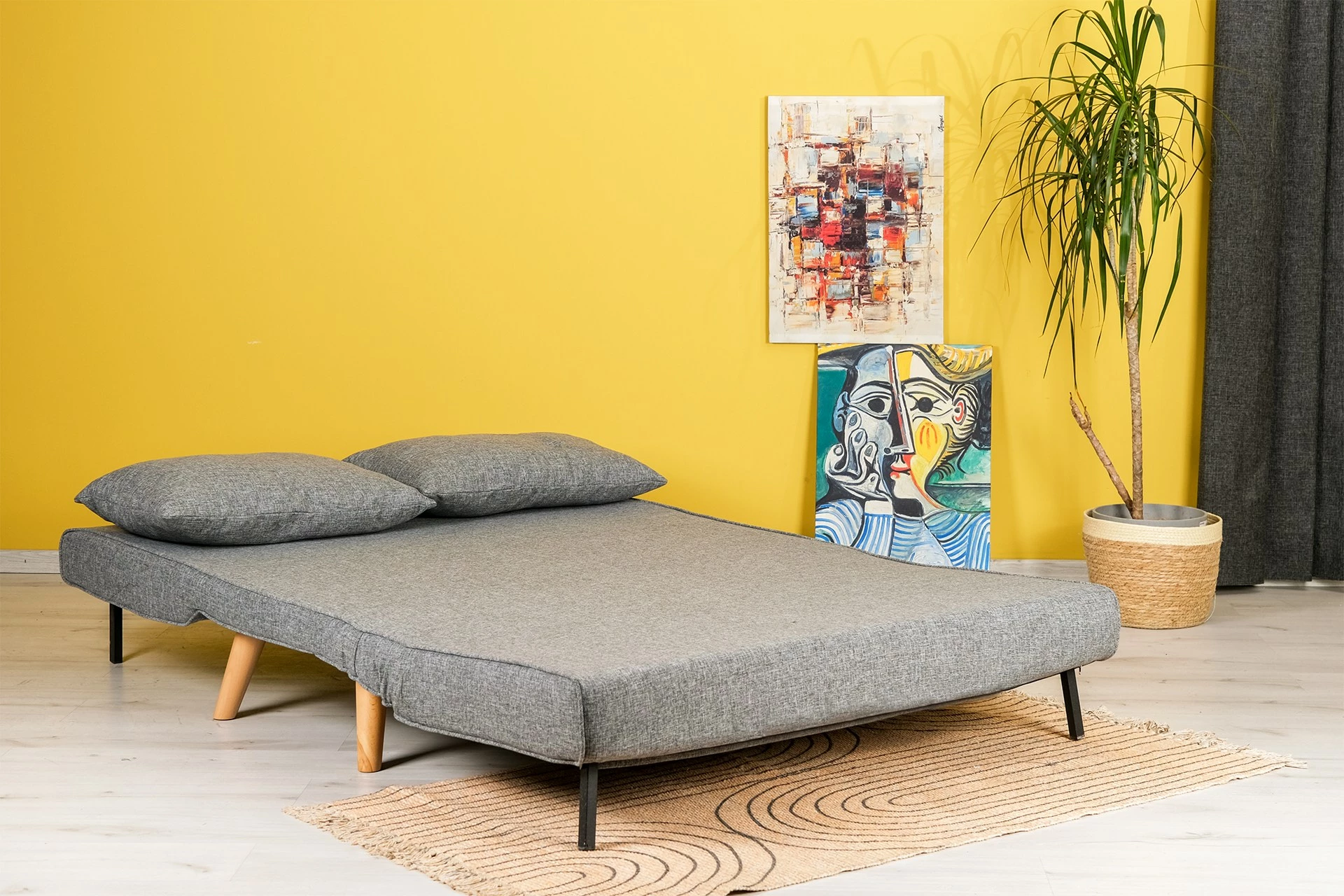 Divan-krevat dy ulëshe, ngjyrë gri e çelët, Folde, Atelier del Sofa