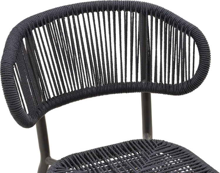 Karrige Agus, alumini, ratan PE, ngjyrë e zezë, e grumbullueshme, 55x63x77cm