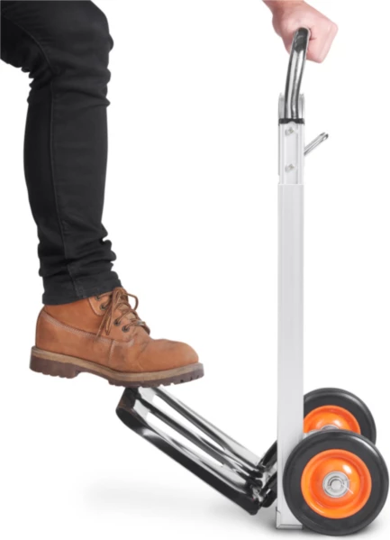 karrocë transporti paluese VONHAUS 3515167, deri 90kg, dorezë 108cm, argjendtë/portokalli