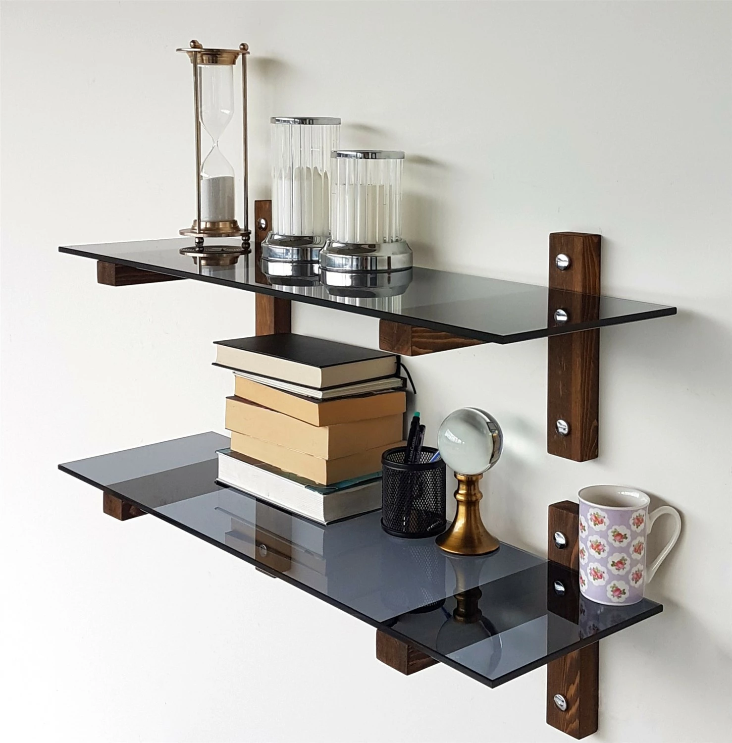 Raft muri Hanah Home, R202, ngjyrë arre dhe fume, 2 copë