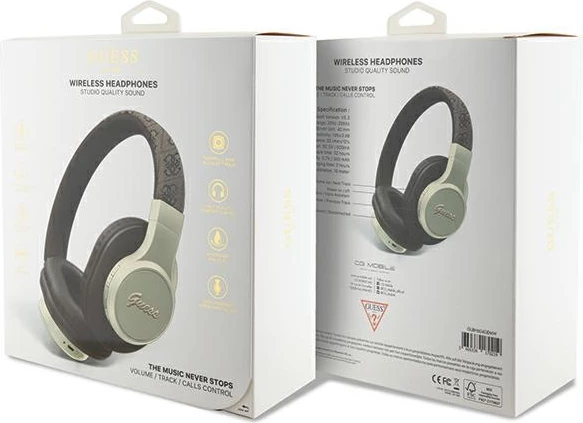 Kufje Bluetooth Guess GUBH604GEMW, on-ear, 32 orë, Kafe