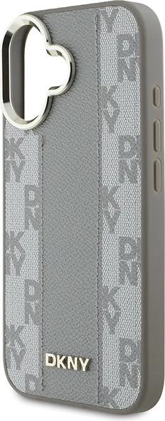 Mbështjellës DKNY për iPhone 16, MagSafe, lëkurë eco, Bezhe