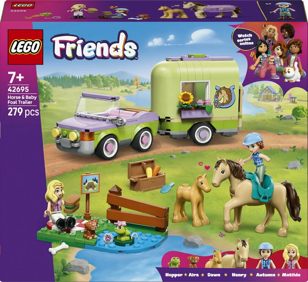 Set LEGO Friends 42695 Horse Trailer with Horse and Foal, 279 copë, 7+