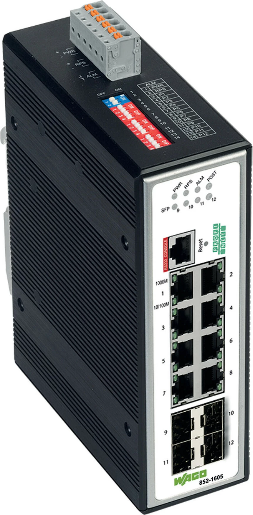 Switch industrial WAGO 852-1605, managed, IP30, i zi