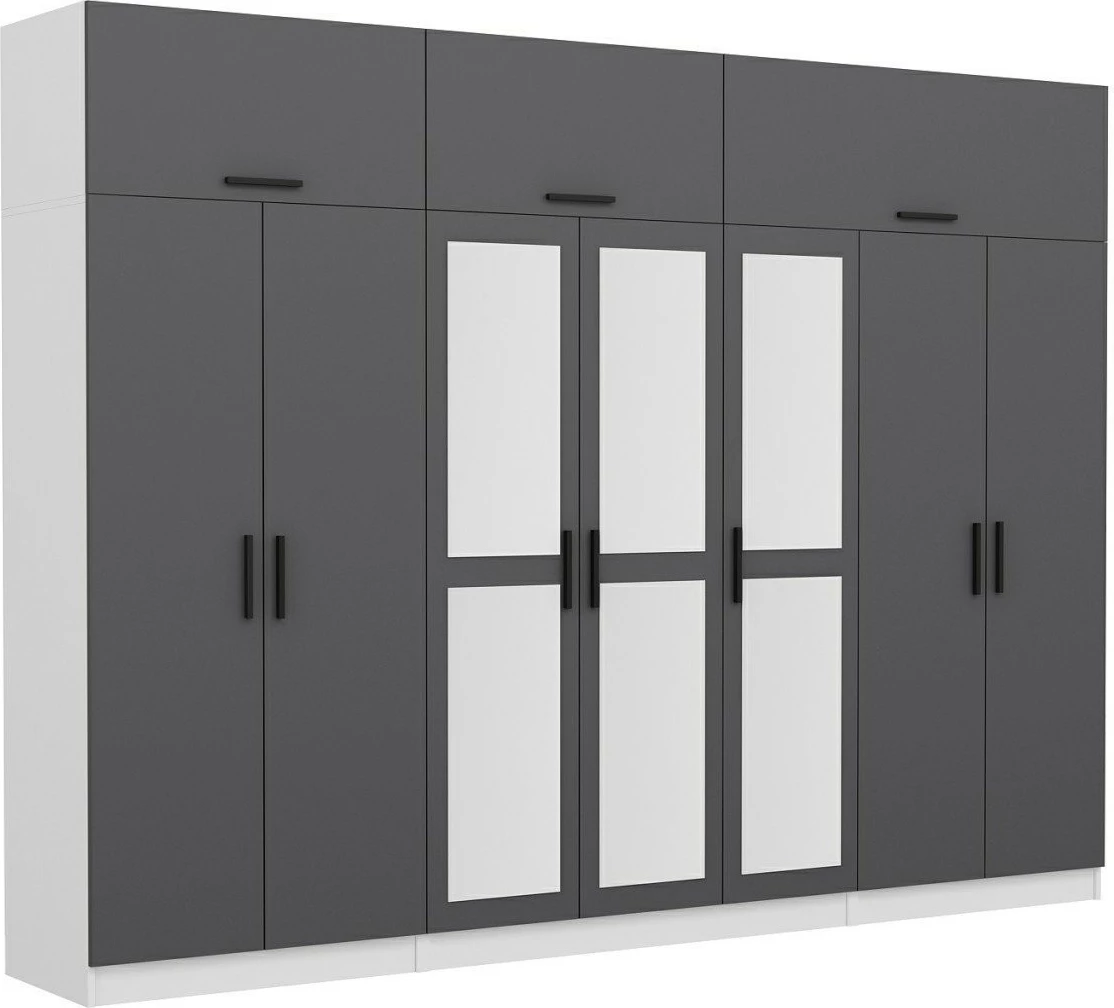 Dollap rrobash Skye Decor, anthracite dhe i bardhë, 5254