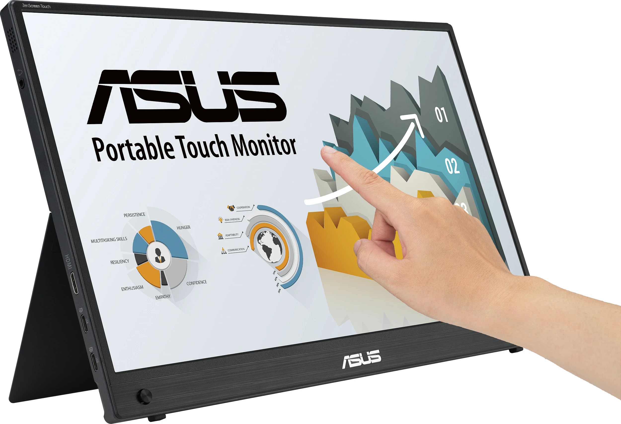 Monitor portativ ASUS ZenScreen MB16AHT, 15.6", Full HD, i zi