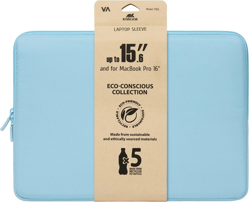 Mbështjellës laptopi RIVACASE Szuzuka 7705, 15.6 inch, pastel blue