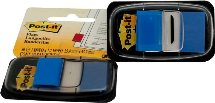 Shirita indeksimi 3M Post-it Index 680-2, me shpërndarës, 50 fletë, 25.4x43.2 mm, blu