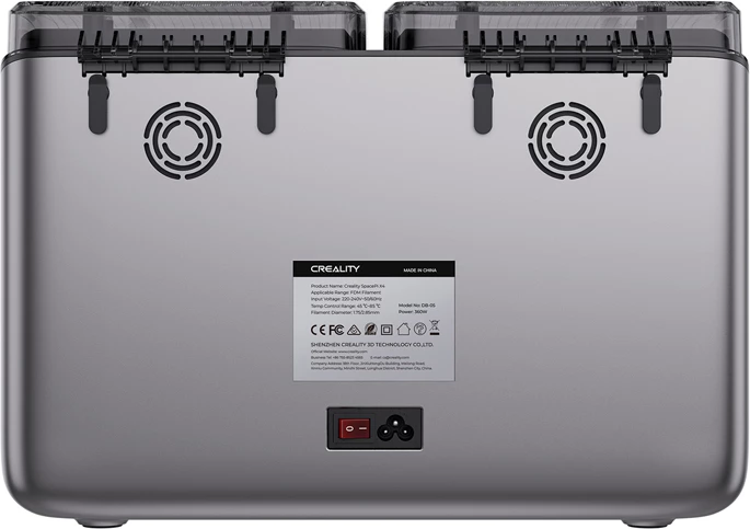 Tharëse filamenti Creality SpacePi X4 për printer 3D, 4 dhoma, kontroll temperature, gri