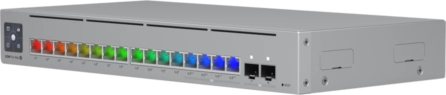 Switch UBIQUITI UniFi Switch Pro Max 16 PoE, 16x RJ-45, 2x SFP+ 10Gbps, PoE+, gri
