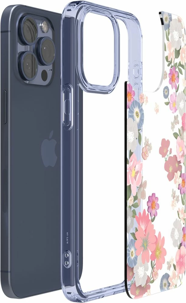 Mbështjellës Spigen Ultra Hybrid për iPhone 15 Pro, Transparent me lule
