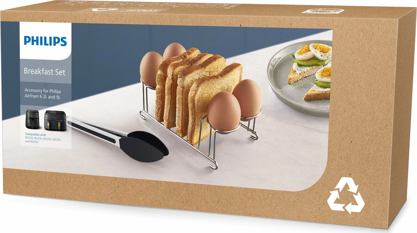 Set aksesorësh për Airfryer Philips HD9921/00 Breakfast Set Home, argjendtë/zezë