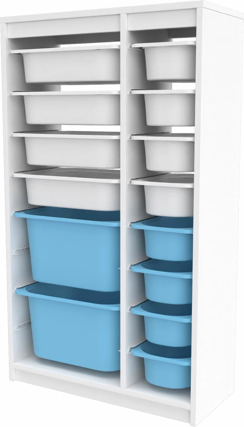 Dollap multifunksional Hanah Home, Montana Xs 2D4N8U, i bardhë, kaltër