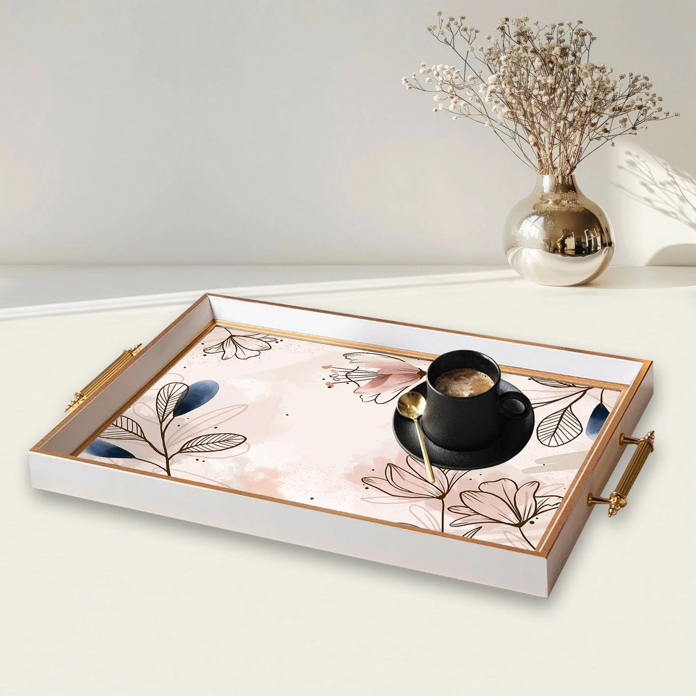 Tabaka prej qelqi Aberto Design, shumëngjyrëshe, TPB9797, 50x29x3.5 cm