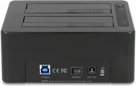 Docking station USB DeLOCK Dual për 2x SATA HDD/SSD, Clone, Card Reader SD/CF, USB 3.2 Gen 1, 2.5/3.5", e zezë