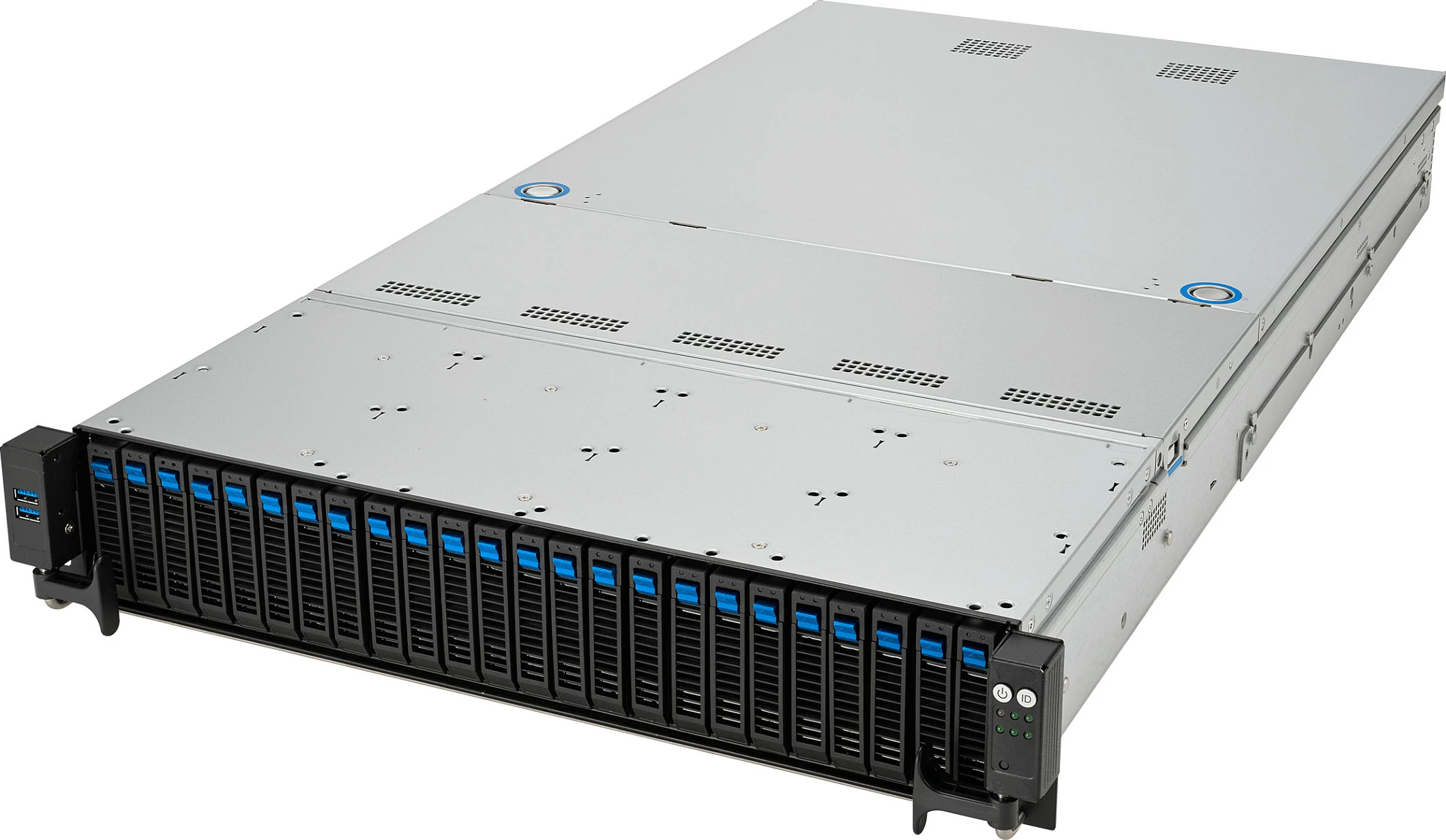 Server barebone ASUS RS521A-E12-RS24U, Socket SP5, 2U Rack, AMD EPYC 9004, DDR5 deri 3TB, 26x 2.5" hot-swap, zi/argjendtë