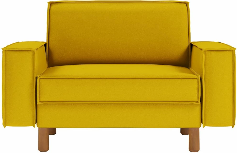 Karrige një vendëshe Atelier del Sofa, Sparrow Loveseat, ngjyrë sunflower, walnut