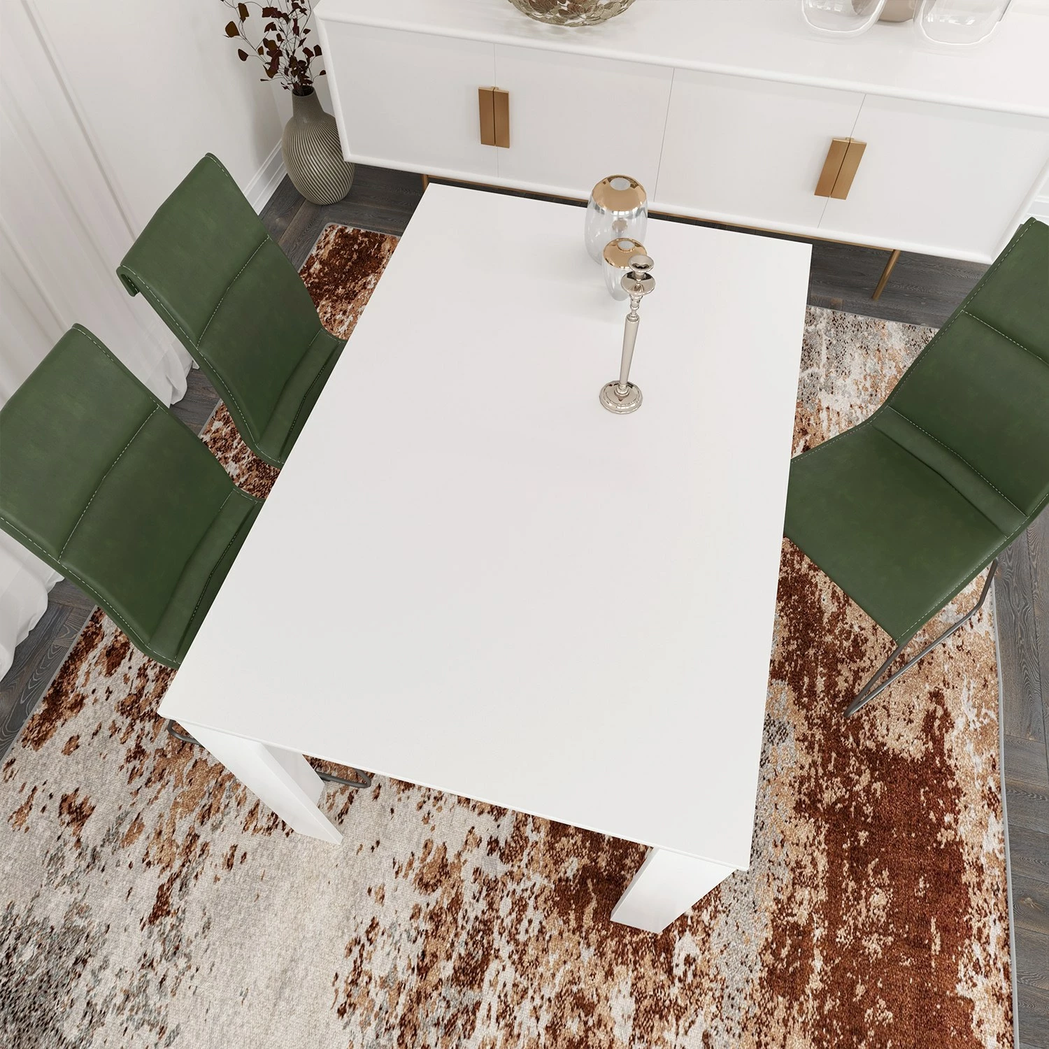 Tavolinë ngrënieje, ngjyrë e bardhë, Hanah Home, 120cm