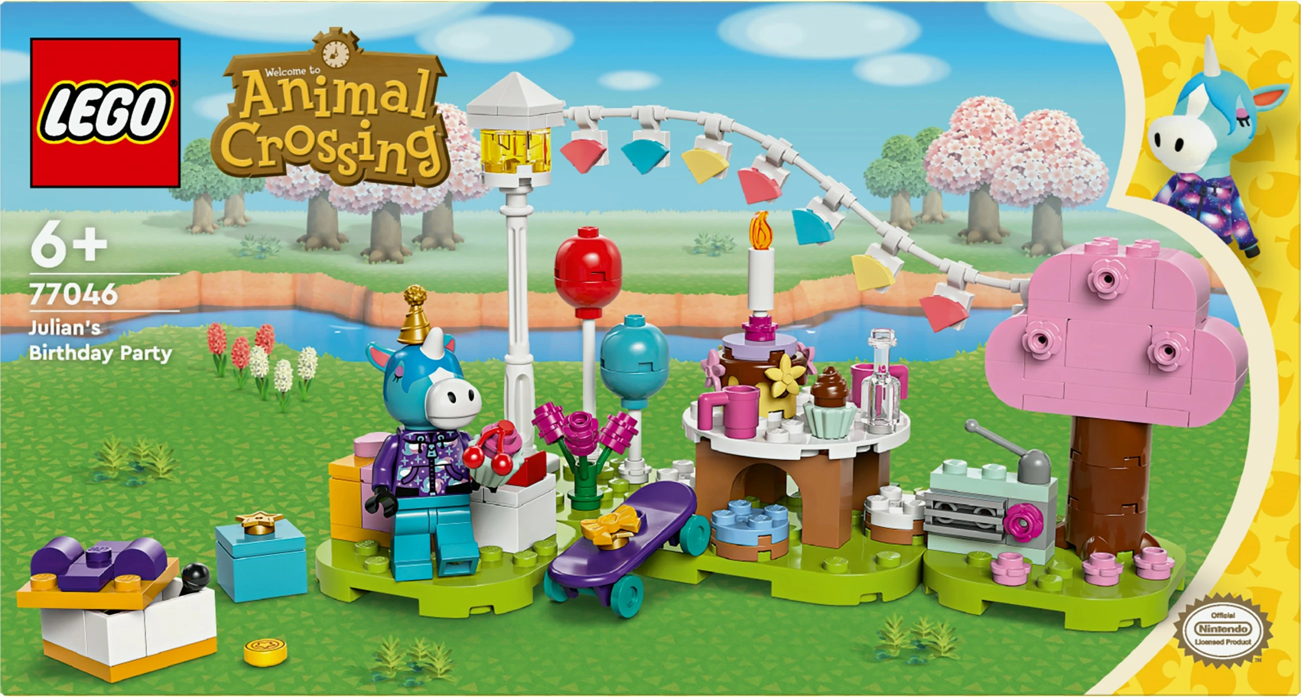 Set ndërtimi LEGO Animal Crossing 77046 Julian's Birthday Party, 170 pjesë, multikolor