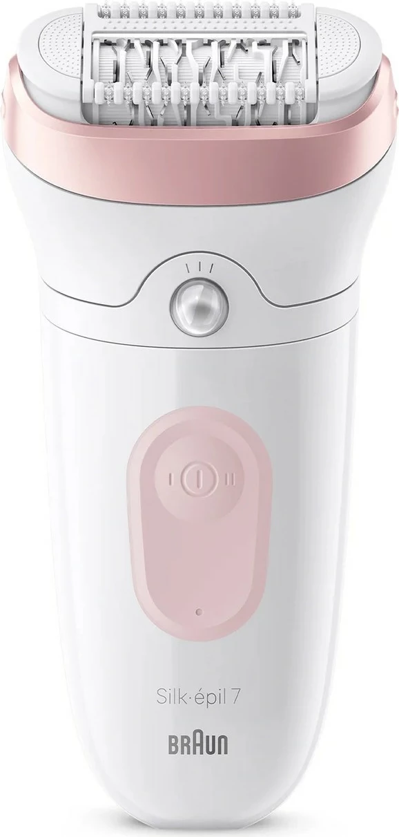 Epilator Braun Silk-épil 7 7-000, pa kabllo, 3 koka, rozë bardhë