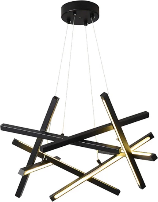 Llambë tavani LED Luminis, metal i zi, 85x85x40cm