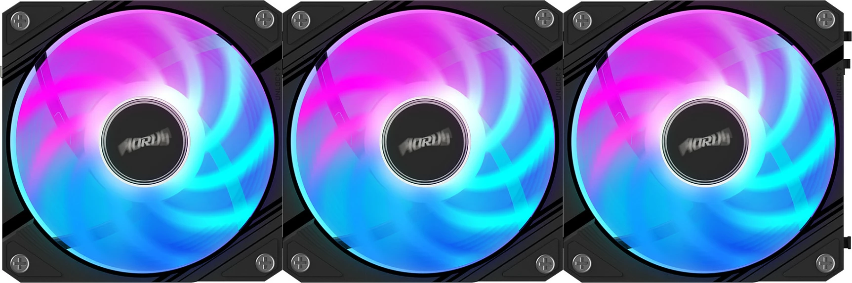 Ventilatorë kasë Gigabyte AORUS EZ CHAIN 120, 120mm, 3 copë, RGB, zi