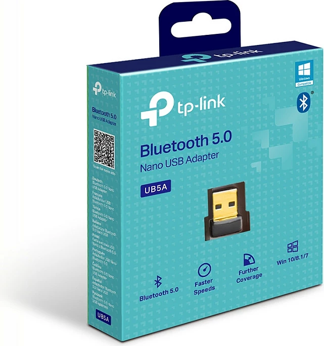 Adapter USB Bluetooth TP-Link UB5A, Bluetooth 5.0, USB 2.0, nano, e zezë