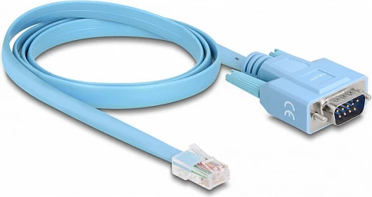 Adapter kabllo DeLOCK RS-232 DB9 në RJ45, 1 m, blu