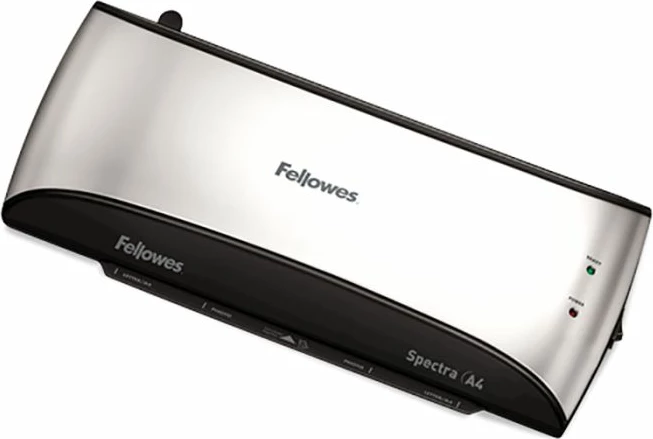 Laminator Fellowes Spectra A4, 2 rula, Auto Shut Off, me 10 qese laminimi, i zi/argjendtë