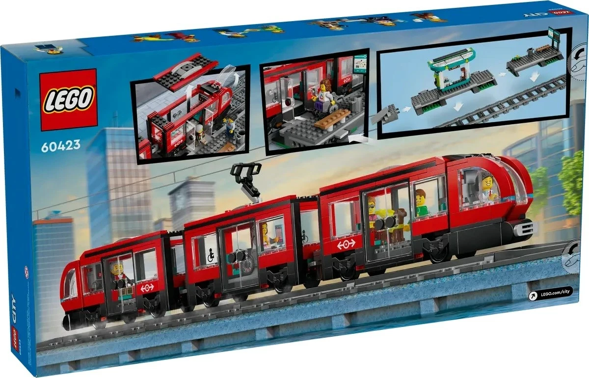 Set LEGO CITY 60423 Downtown Streetcar and Station