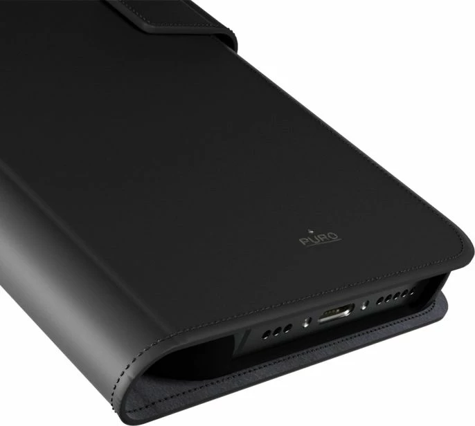 Kuti portofol për iPhone 16 Pro Puro Wallet Detachable MagSafe 2in1, e zezë