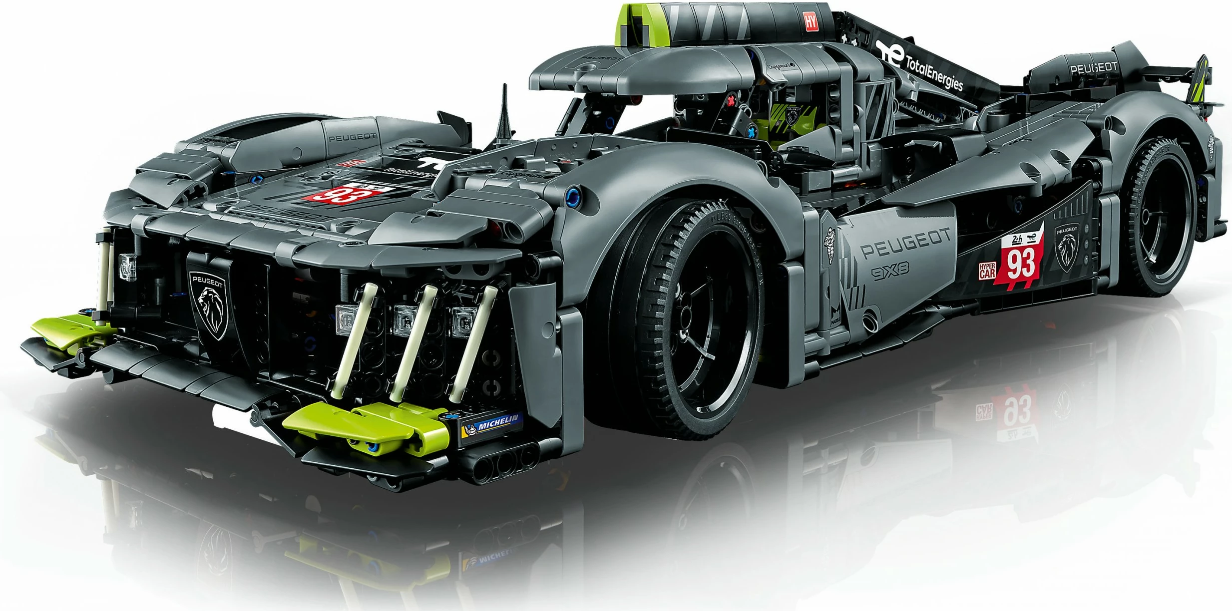 Set ndërtimi LEGO Technic PEUGEOT 9X8 24H Le Mans Hybrid Hypercar, 1775 pjesë, shumëngjyrësh