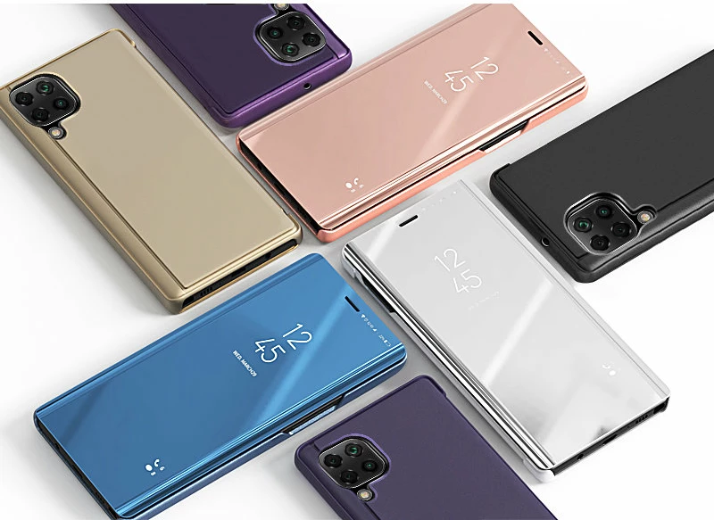 Mbështjellës Hurtel Clear View për Samsung Galaxy A22 4G, i zi, me kapak