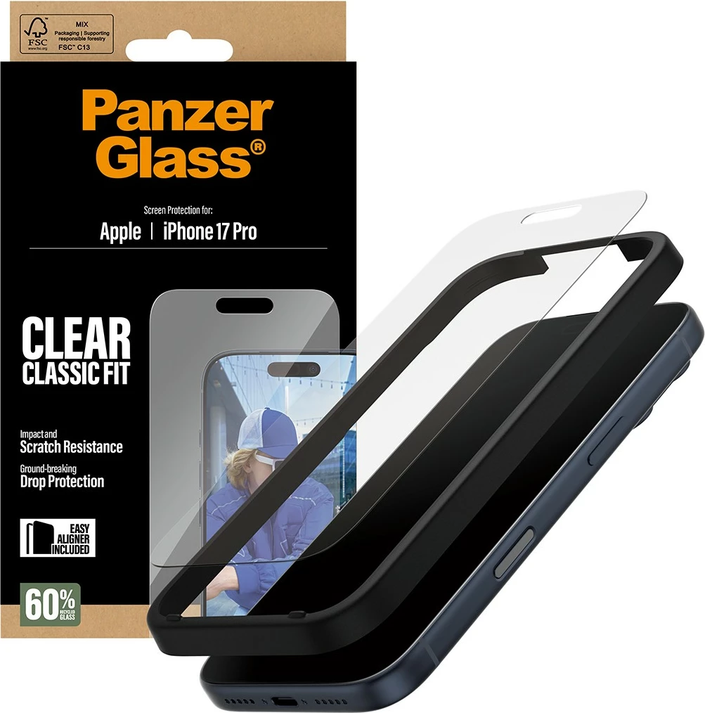 Xham mbrojtës PanzerGlass për iPhone 17 Pro, transparent