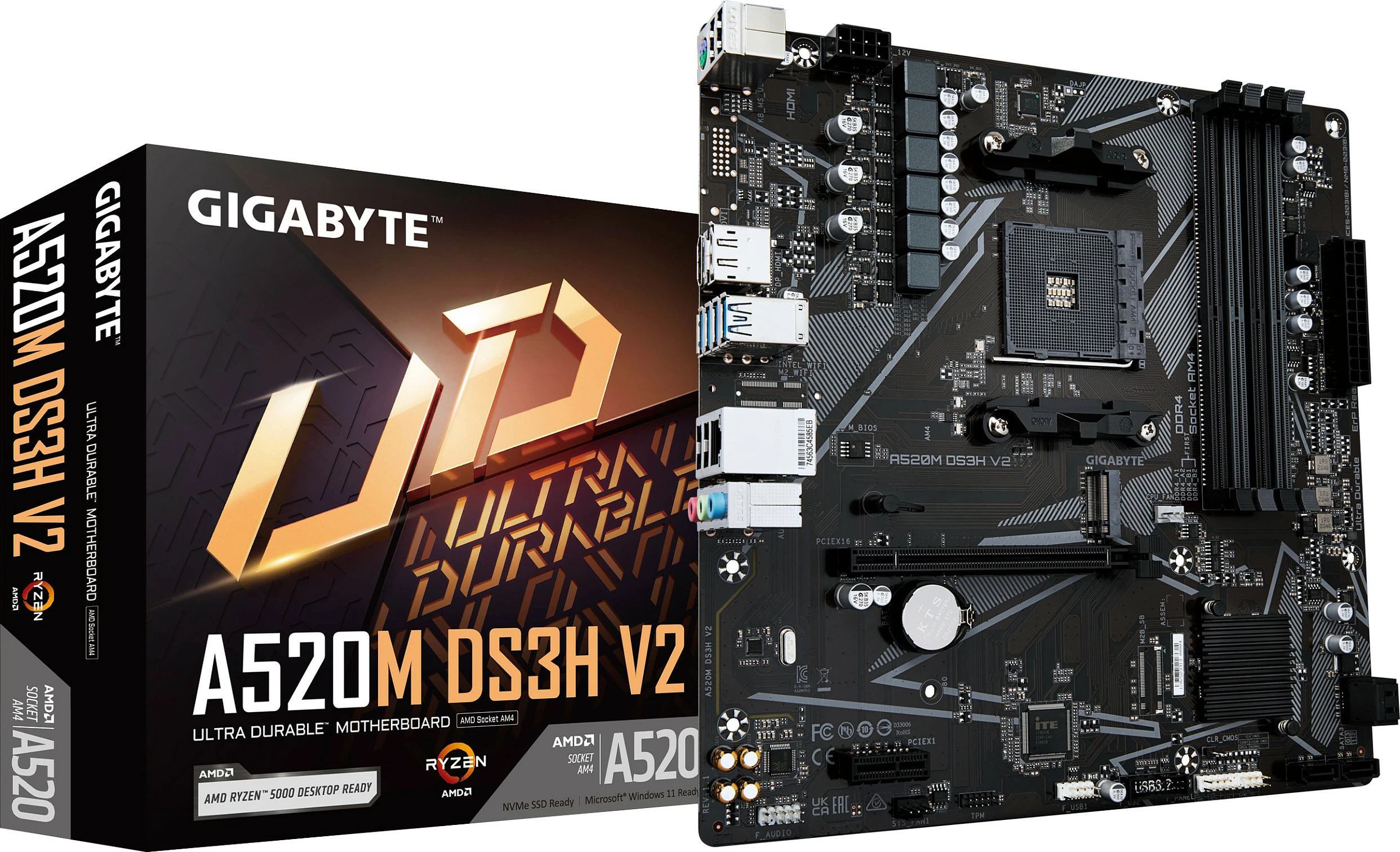 Pllakë amë Gigabyte A520M DS3H V2, Socket AM4, micro ATX