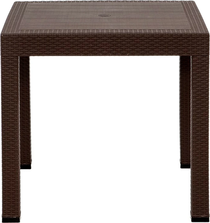 Tavolinë me karrige për terasë, 5 copë, ngjyrë kafe, Hanah Home, ratan, 80x80cm