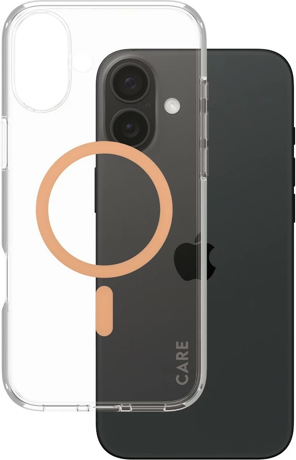 Mbështjellës PanzerGlass CARE Case Flagship Peachy MagSAFE për iPhone 16 Plus, transparent