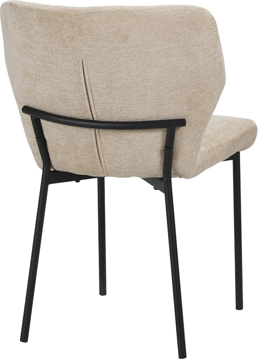 Karrige Mavier, set prej 2 copë, stof gri-bezhë, këmbë metalike të zeza, 48x61.5x82cm