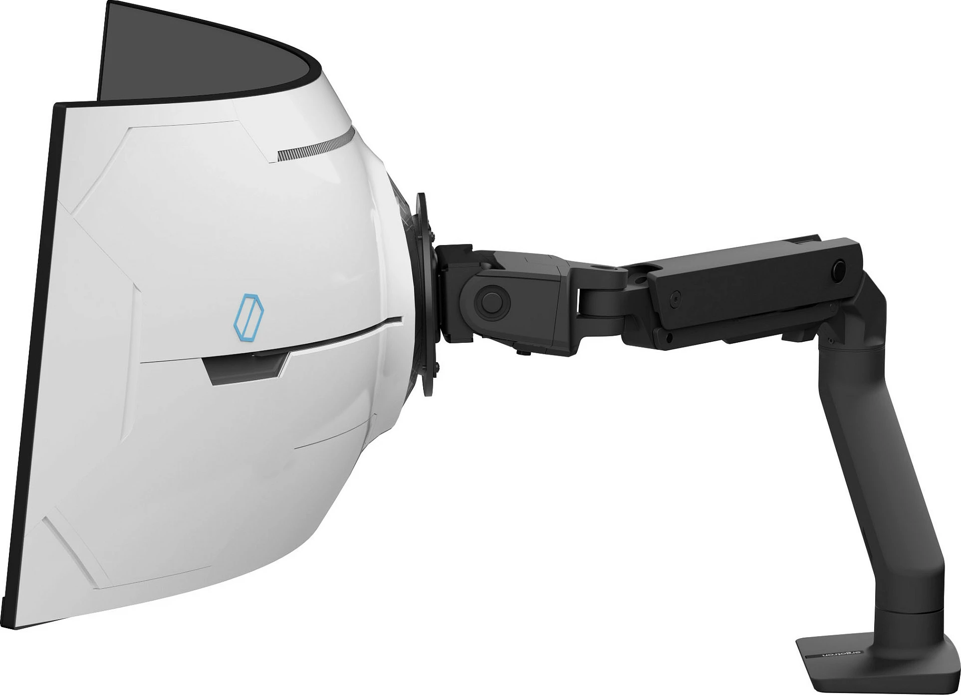 Krah monitori Ergotron HX me VHD Pivot, montim në tavolinë, deri 57", 17 kg, i zi mat