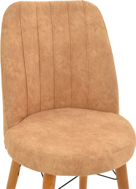 Karrige Nevis I, pëlhurë ngjyrë kafe antike, këmbë arre, set prej 4 copë