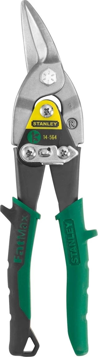 Gërshërë për llamarinë Stanley Fatmax 2-14-564, prerje djathtas, 0.7–1.2 mm, jeshile/zezë