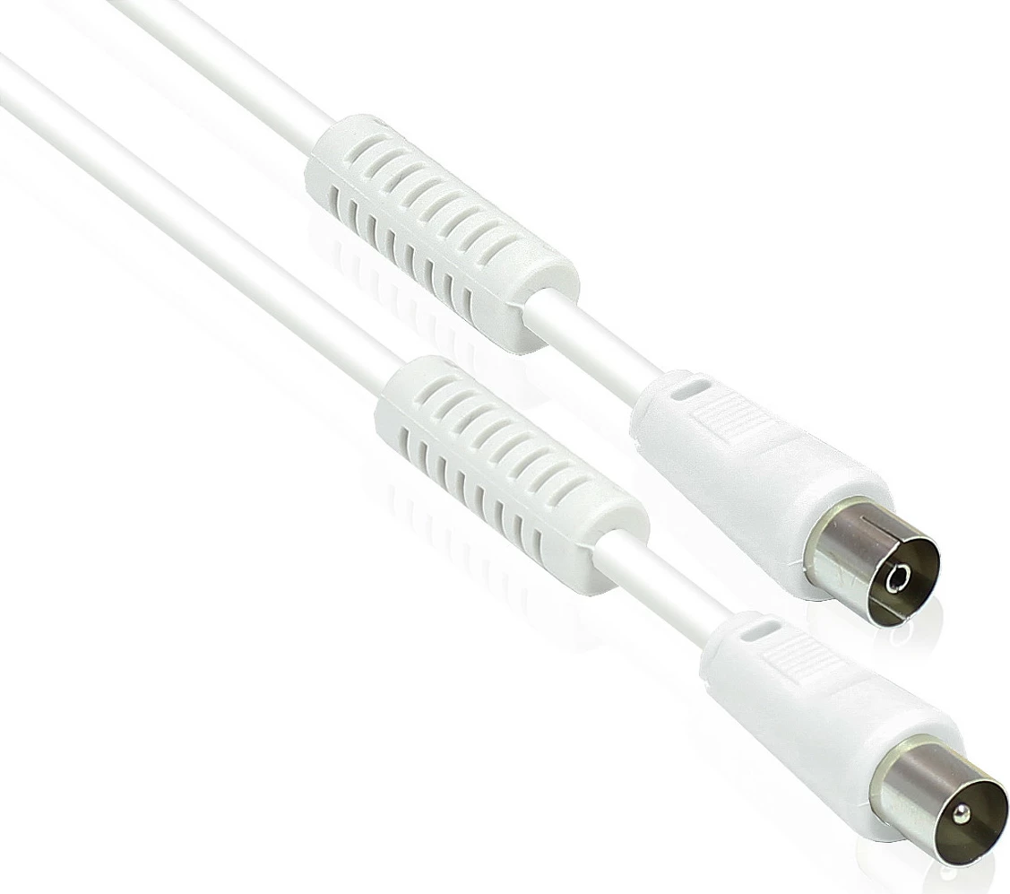 Kabllo koaksiale GoodConnections Alcasa S-PAK01, F në F, 1 m, e bardhë